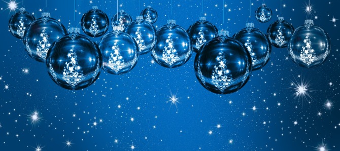 blue glass balls